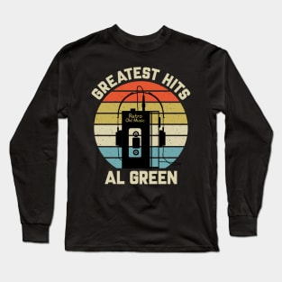 Greatest Hits Al Retro Walkman Green Vintage Art Long Sleeve T-Shirt